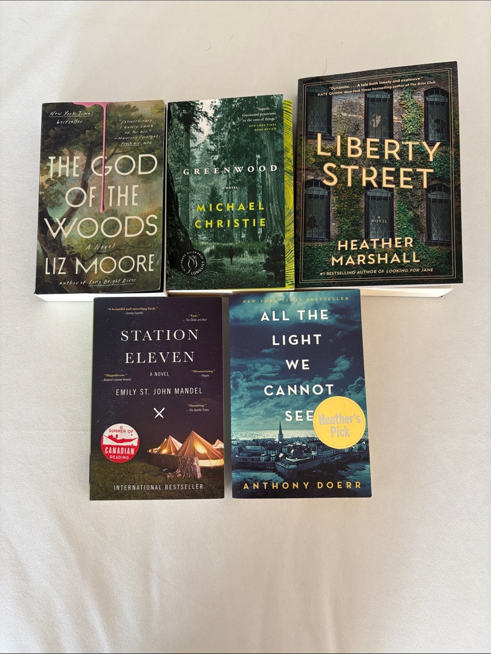 Five trade fiction books